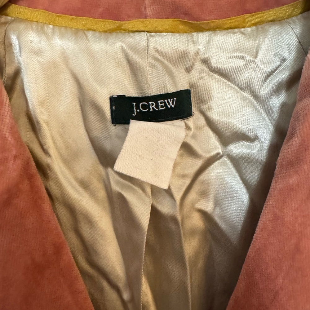 J.CREW PINK VELVET BLAZER TAILORED COAT FULLY LINED SZ 2 GOOD CONDITION - Picture 2 of 10